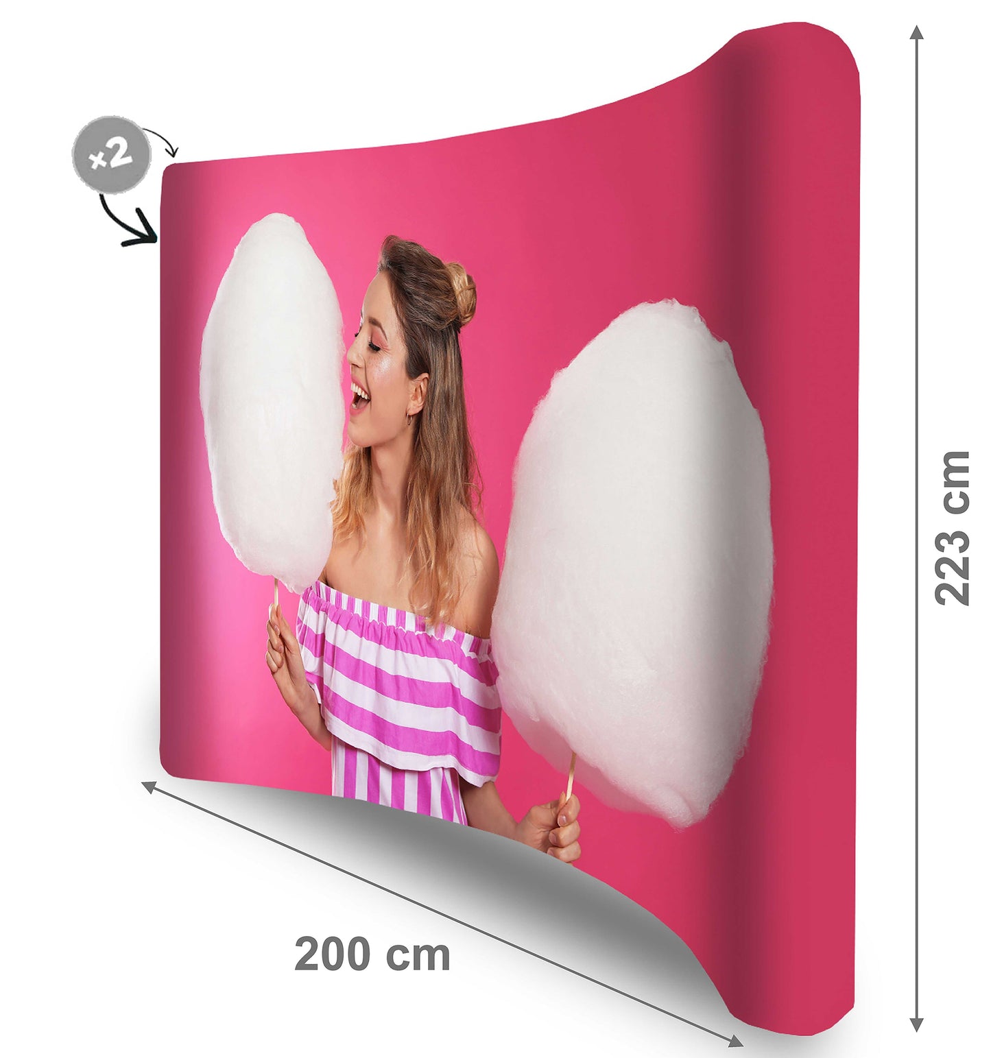 POP UP Textil Gebogen 2.0 m